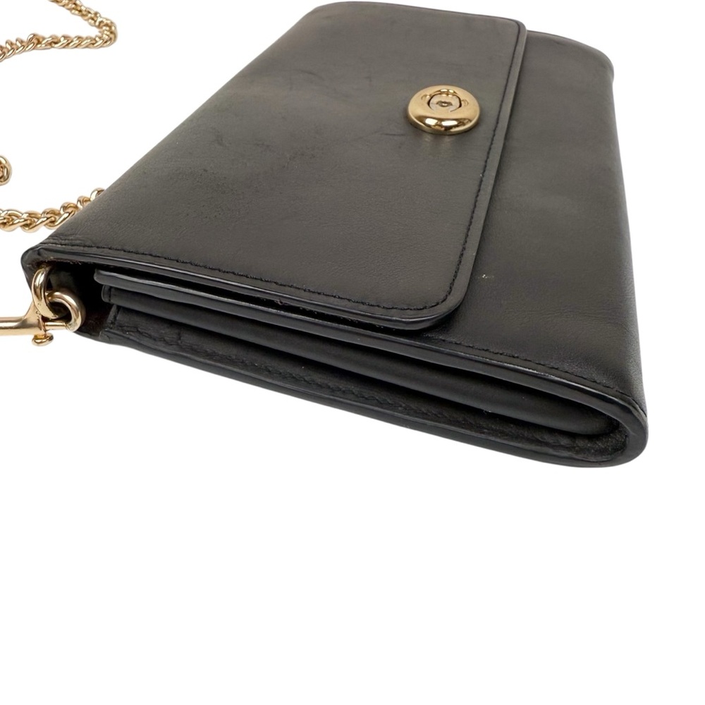 Coach Marlow Turnlock‎ Chain Crossbody Bag Black Smooth Leather - Picture 7 of 16